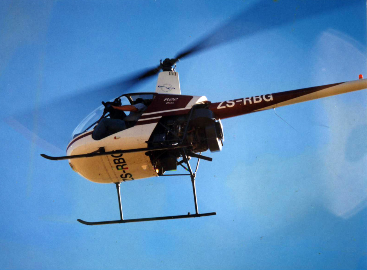 Hanging out of the heli